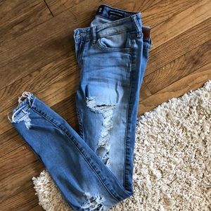 Low rise super skinny distressed hollister jeans